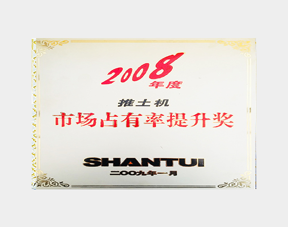 2008年度推土机市场占有率提升奖